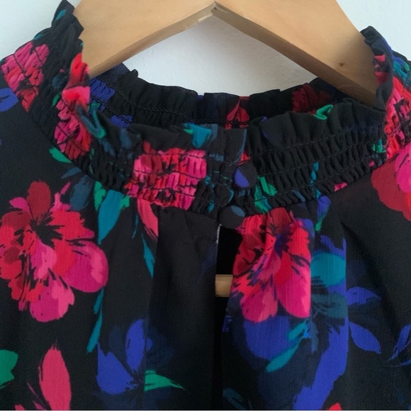 J.Crew Smocked Neck Floral Long Sleeve Blouse - Picture 5 of 8